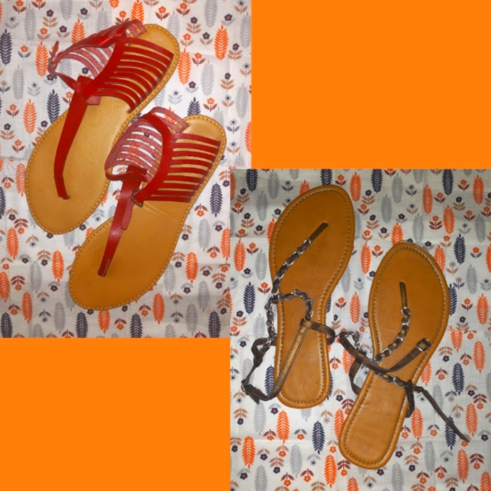 2 pairs Sandals Size 9